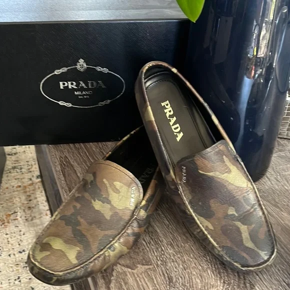 Camo Prada drivers Prada | Shoes | Prada Mens Camouflage Driving Shoes Loafers  main image 2